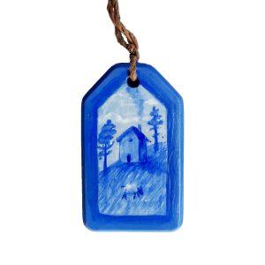 Hand Painted Necklace – Blue Hill