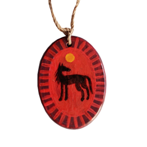 Hand Painted Necklace – Little Red Horse