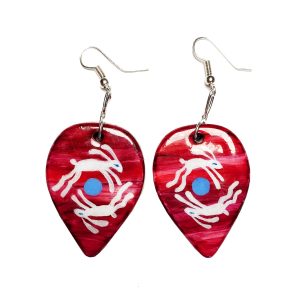 Hand Painted Earrings – Love Moon Bunnies