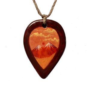 Hand Painted Necklace – Red Mountain