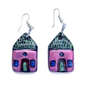 Little Pink House Earrings