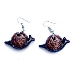 Brown Snail Earrings