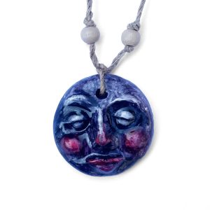 Mauve Moon Face Necklace (One Off)